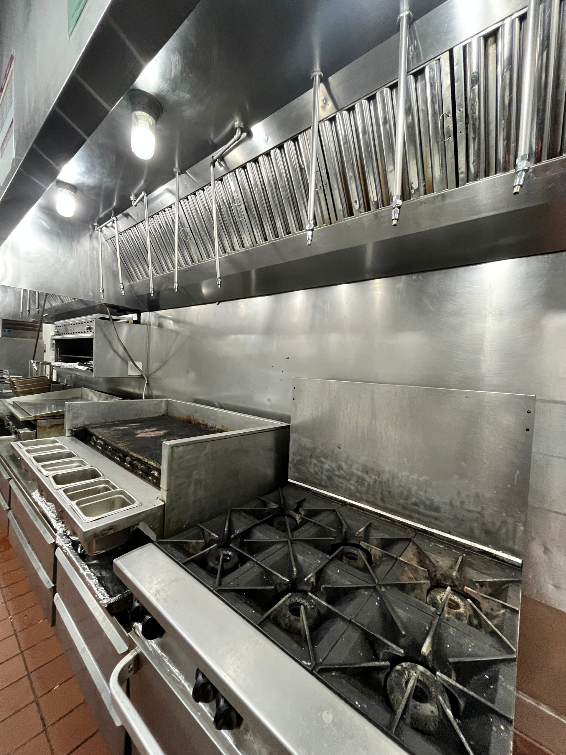 Restaurant hood cleaned and ready for daily operations
